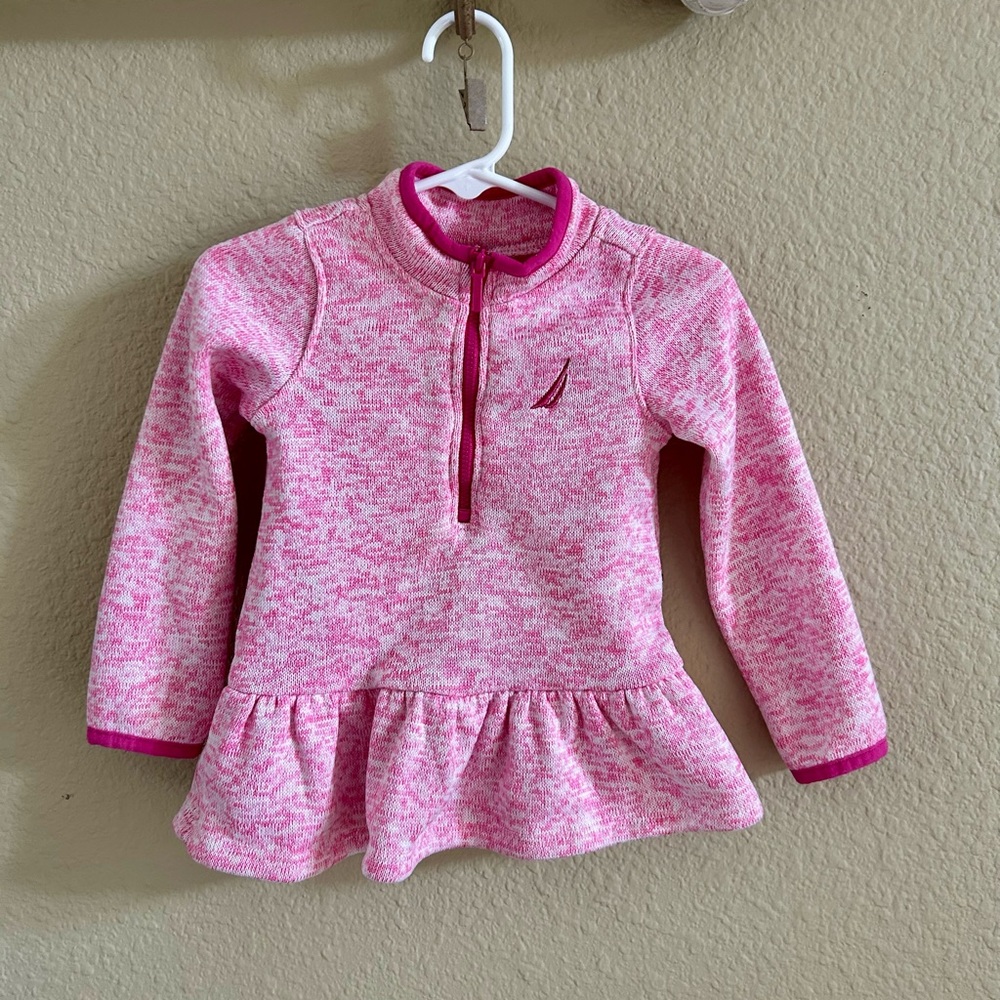 Nautica 2T Pink Knit Zipper Pullover
